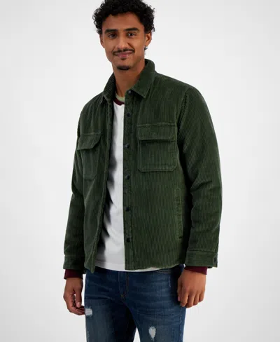 Sun + Stone Men's Saul Long Sleeve Snap-front Corduroy Shirt Jacket, Created For Macy's In Dark Coyote