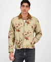 Sun + Stone Men's Sean Long Sleeve Corduroy-collar Zip-front Floral Jacket, Exclusively At Macy's In Twill