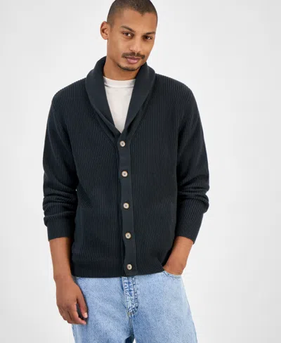 Sun + Stone Men's Shawl-collar Cardigan, Macy's Exclusive In Black