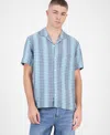 Sun + Stone Men's Short-sleeve Cotton Driver Shirt, Macy's Exclusive In Blue