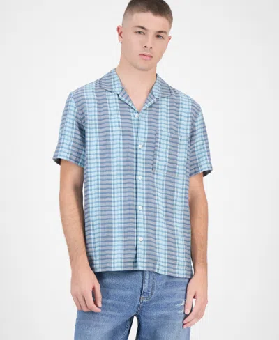 Sun + Stone Men's Short-sleeve Cotton Driver Shirt, Macy's Exclusive In Blue