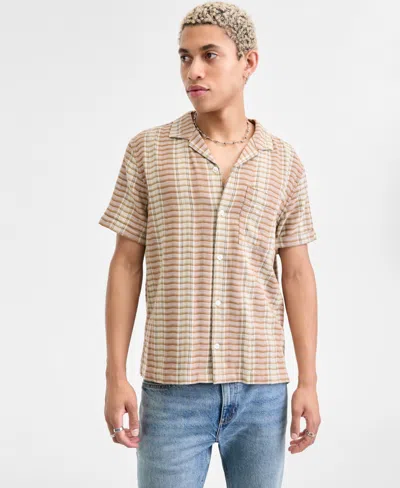 Sun + Stone Men's Short-sleeve Cotton Driver Shirt, Macy's Exclusive In Pink