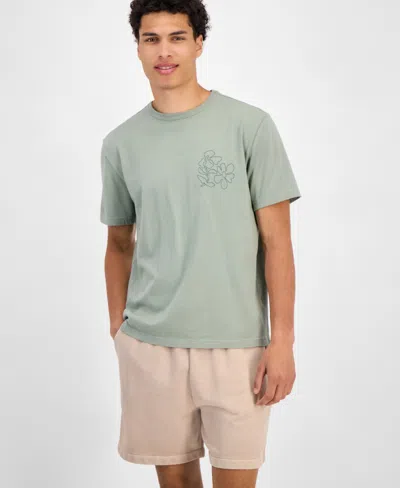 Sun + Stone Men's Short Sleeve Embroidered Crewneck T-shirt, Exclusively At Macy's In Green