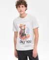 Sun + Stone Men's Short Sleeve Smokey The Bear Graphic T-shirt, Exclusively At Macy's In White