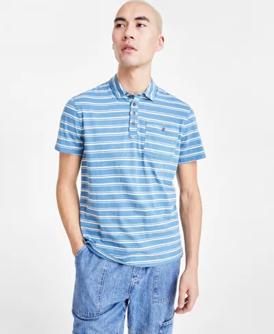 Sun + Stone Men's Short Sleeve Striped Pocket Polo Shirt, Created For Macy's In Hydrogen