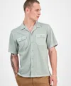 Sun + Stone Men's Short Sleeve Washed Button-front Camp Shirt, Exclusively At Macy's In Green