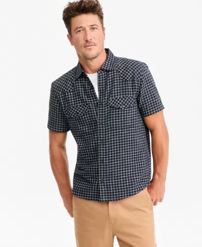 Sun + Stone Men's Short-sleeve Alfredo Mini Check Shirt, Macy's Exclusive In Animal Print