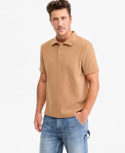 Sun + Stone Men's Short-sleeve Knit Polo Shirt, Macy's Exclusive In Beechwood