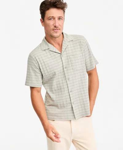 Sun + Stone Men's Short-sleeve Stripe Texture Pocket Camp Shirt, Macy's Exclusive In Vintage Sage