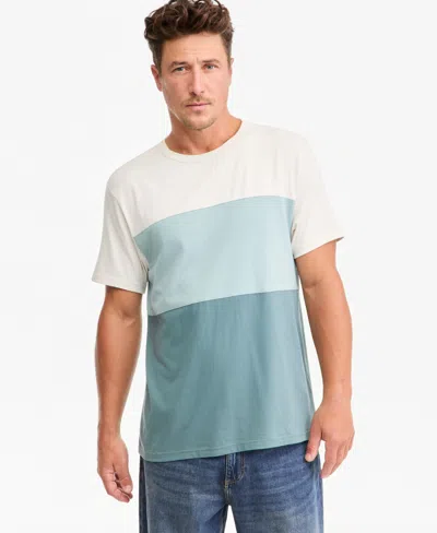 Sun + Stone Men's Short-sleeve Tri Colorblock Cotton T-shirt, Macy's Exclusive In Tidebound