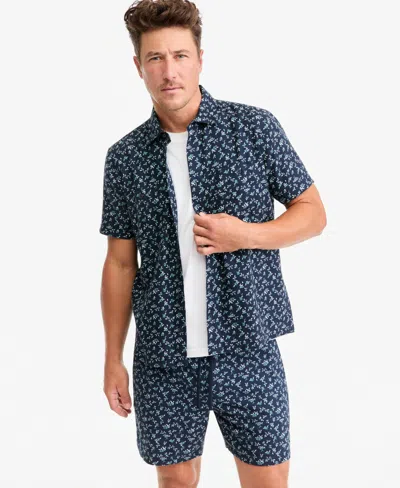 Sun + Stone Men's Short-sleeve Victor Ditsy Floral Shirt, Macy's Exclusive In Blue