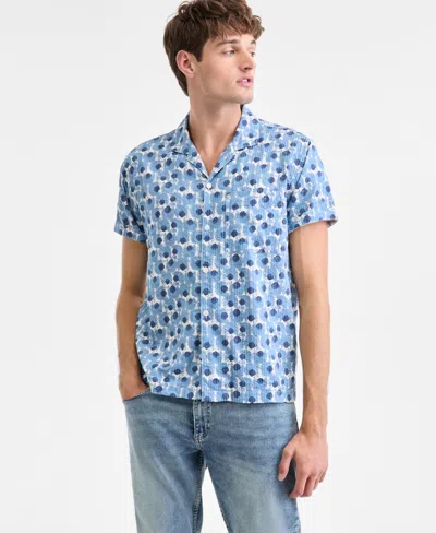 Sun + Stone Men's Sisler Short-sleeve Camp Shirt, Macy's Exclusive In Blue