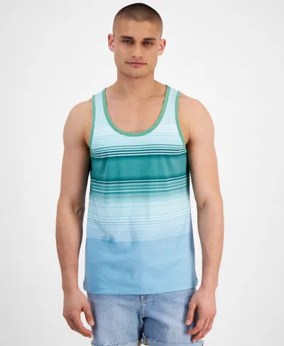 Sun + Stone Men's Soft Striped Tank Top, Created For Macy's In Green Mist