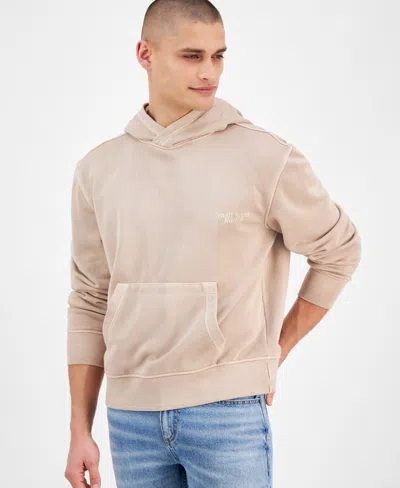 Sun + Stone Men's Solid Hoodie, Exclusively At Macy's In Almond Khaki