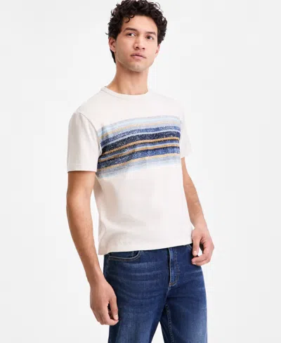 Sun + Stone Men's Splatter-stripe Short-sleeve T-shirt, Macy's Exclusive In White
