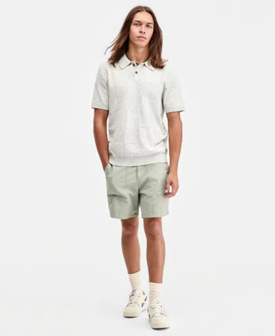 Sun + Stone Men's Square Stitch Marled Polo Shirt, Macy's Exclusive In Gray