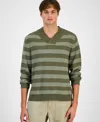 Sun + Stone Men's Striped Shawl-collar Sweater, Macy's Exclusive In Green