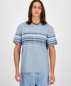 Sun + Stone Men's Striped T-shirt, Macy's Exclusive In Blue