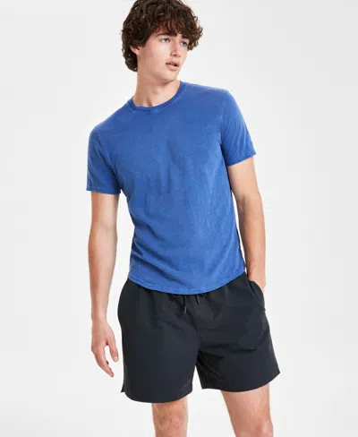Sun + Stone Men's Sun Kissed Regular-fit Curved Hem T-shirt, Created For Macy's In Twilight Navy