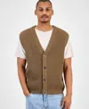 Sun + Stone Men's Sweater Vest, Macy's Exclusive In Brown