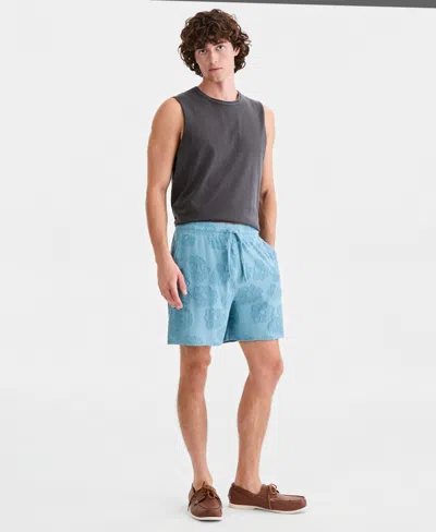 Sun + Stone Men's Textured Floral Pull-on Shorts, Macy's Exclusive In Blue