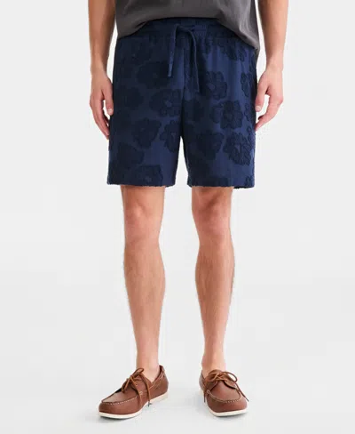 Sun + Stone Men's Textured Floral Pull-on Shorts, Macy's Exclusive In Blue