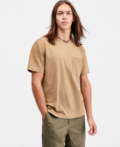 Sun + Stone Men's Tonal Stripe Jacquard T-shirt, Macy's Exclusive In Gold