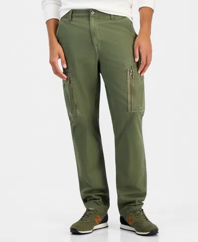 Sun + Stone Men's Trent Straight-fit Cargo Pants, Macy's Exclusive In Garment-dyed Simple Sage