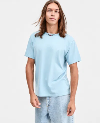 Sun + Stone Men's Tropical Leaf Embroidered T-shirt, Macy's Exclusive In Blue