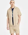 Sun + Stone Men's Waffle-knit Button-down Shirt, Exclusively At Macy's In Hammock