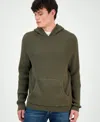 Sun + Stone Men's Waffle-knit Pullover Hoodie, Exclusively At Macy's In Green