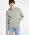 Sun + Stone Men's Waffle-knit Pullover Hoodie, Exclusively At Macy's In Vintage Sage