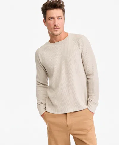 Sun + Stone Men's Waffle-knit Thermal Shirt, Macy's Exclusive In Gray