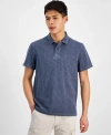 SUN + STONE MEN'S REGULAR-FIT TEXTURED POLO SHIRT, CREATED FOR MACY'S