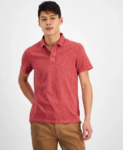 Sun + Stone Men's Washed Slub Short Sleeve Polo Shirt, Created For Macy's In Night Flower