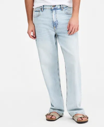 Sun + Stone Men's Wave Wash Baggy Jeans, Macy's Exclusive In Blue