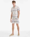Sun + Stone Sun Stone Mens Ace Printed Camp Shirt Drawstring Shorts Exclusively At Macys In Gray