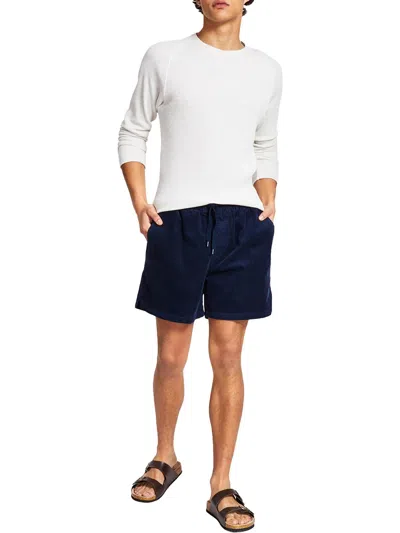 Sun + Stone Mens Corduroy Ribbed Casual Shorts In Blue