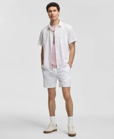 Sun + Stone Sun Stone Mens Devin Short Sleeve Shirt Mermaid Graphic Cotton T Shirt 6 Pull On Shorts Macys Exclus In White
