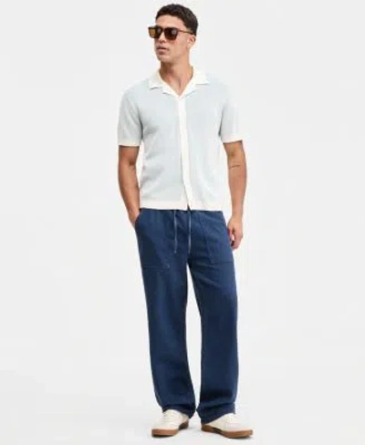 Sun + Stone Sun Stone Mens Indigo Loose Fit Jeans Plaited Short Sleeve Camp Shirt Macys Exclusive
