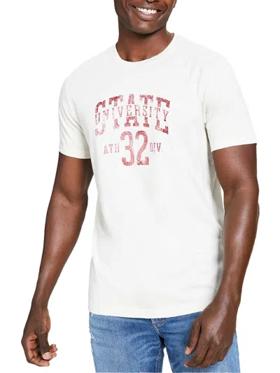 Sun + Stone Mens Printed Cotton Graphic T-shirt In White