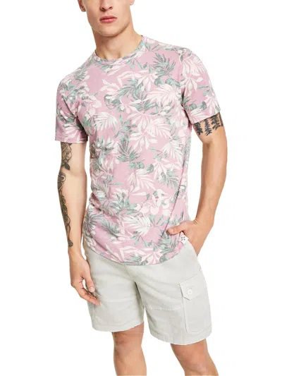 Sun + Stone Mens Printed Slub T-shirt In Pink