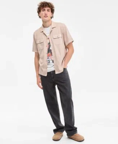 Sun + Stone Sun Stone Mens Smokey T Shirt Baggy Jeans Washed Knit Camp Shirt Exclusively At Macys In White Onyx