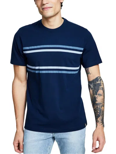 Sun + Stone Mens Striped Cotton T-shirt In Blue