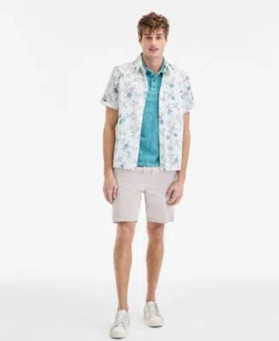 Sun + Stone Sun Stone Mens Textured Polo Shirt Relaxed Fit Cargo Shorts Clyde Floral Shirt Exclusively At Macys