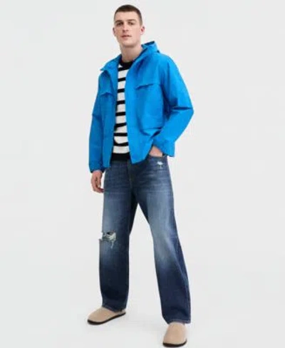 Sun + Stone Sun Stone Mens Utility Jacket Striped Sweater Baggy Jeans Macys Exclusive In Blue