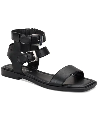 Sun + Stone Women's Monaaco Buckled Ankle-strap Sandals, Created For Macy's In Black