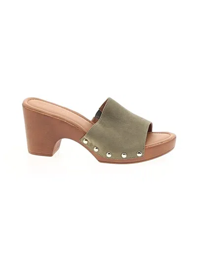 Pre-owned Sun + Stone Mule/clog In Green
