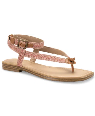 Sun + Stone Murphyy Woven Thong Sandals, Created For Macy's In Pink Woven