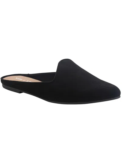 Sun + Stone Ninna Womens Faux Suede Pointed Toe Mules In Black